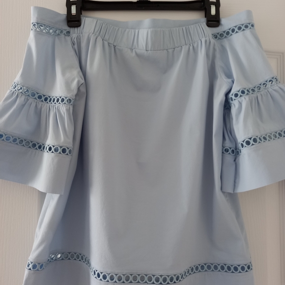 Michael Kors size M off shoulder blue top - Picture 6 of 7